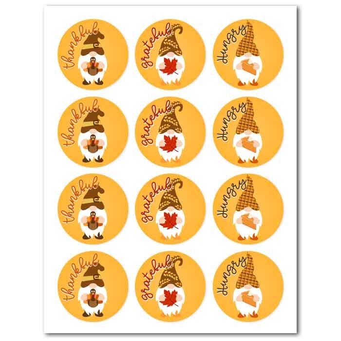 Icing Sheets Thanksgiving Gnomes Cookie/Cupcake