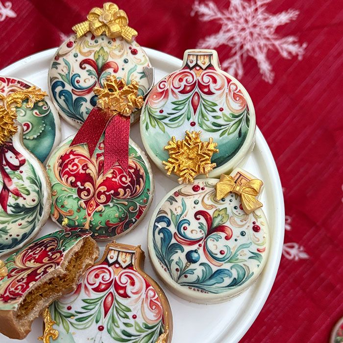 Victorian Round Christmas Ornaments Icing Sheets  (RN-45)