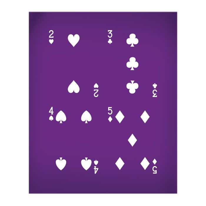 Playing Cards Two Through Five Mesh Stencil