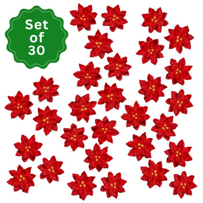 Royal Icing Mini Red Poinsettias