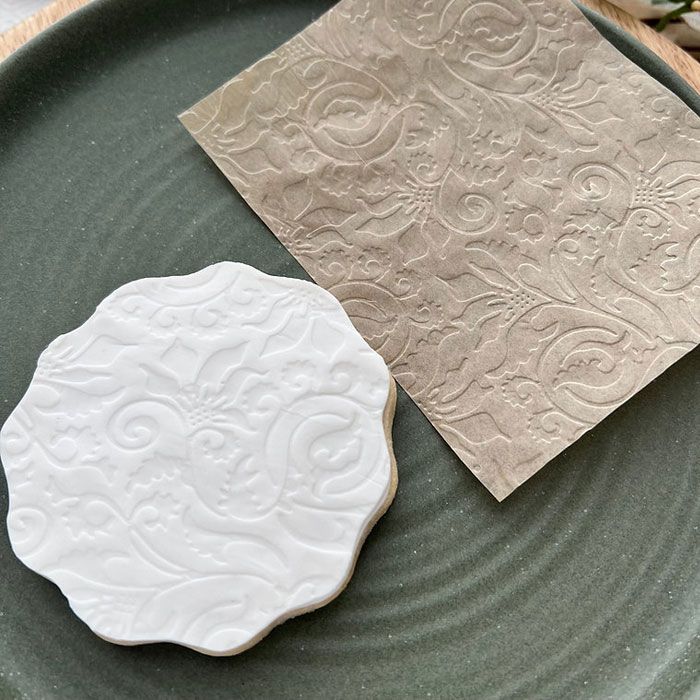 Floral Swirls Embossed Parchment Sheets