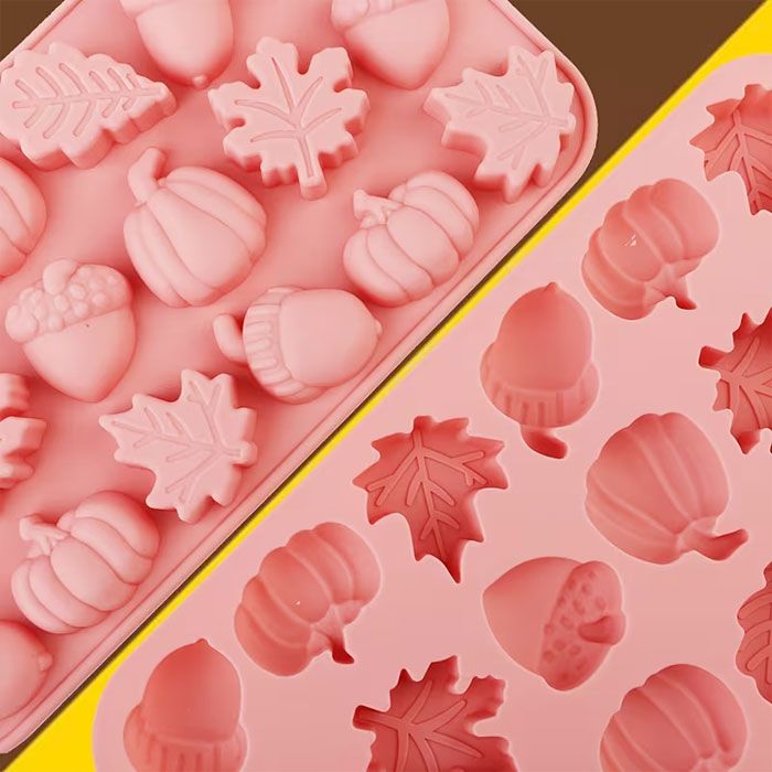 Autumn Leaves & Pumpkins Silicone Mold