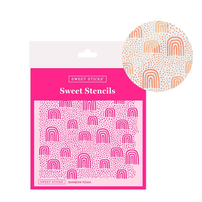 Rainbow Polka Dots Stencil by Sweet Sticks