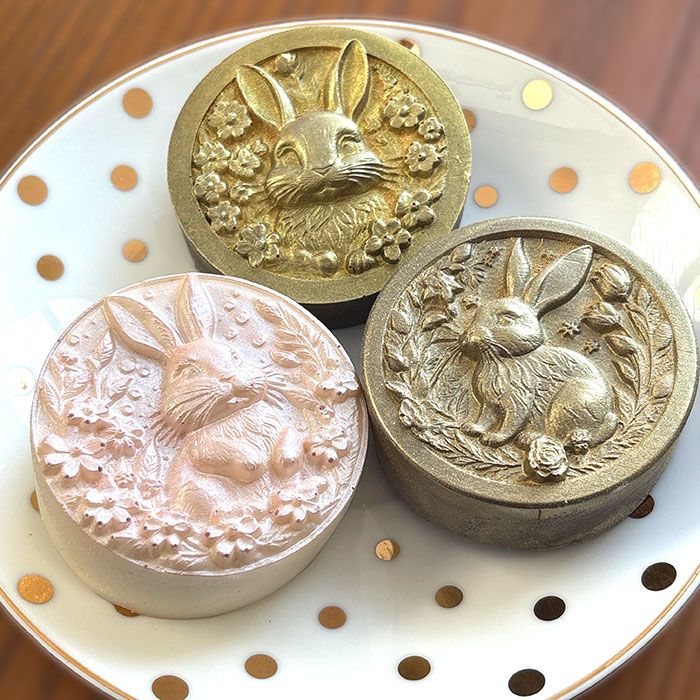Chocolate Covered Bas Relief Bunnies Mold & Cutter Set