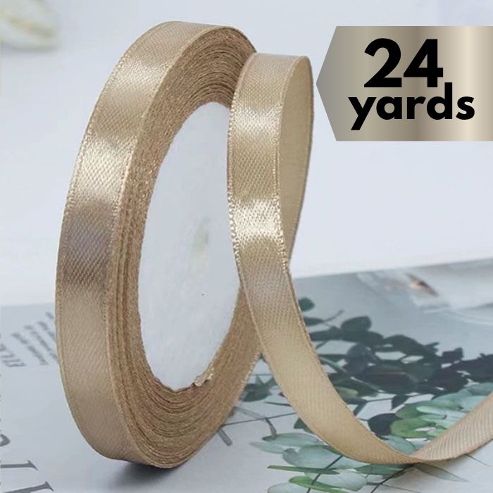 Satin Ribbon Champagne Gold