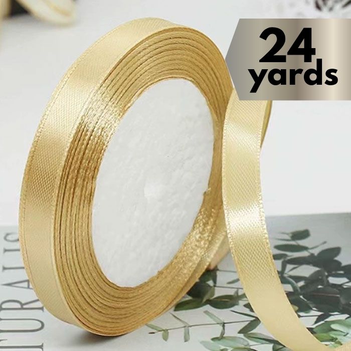 Satin Ribbon Pale Gold