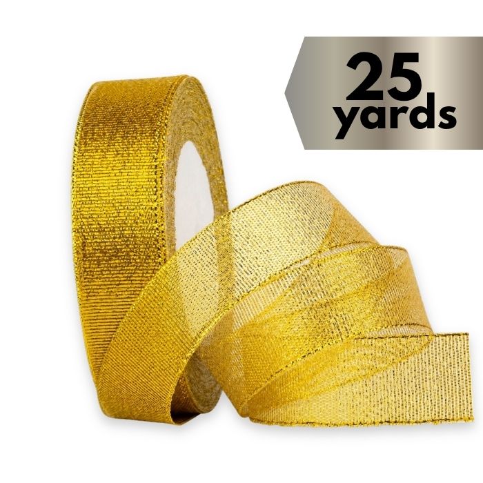 Ribbon Metallic Mesh Gold