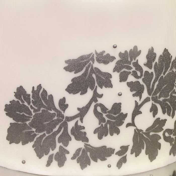 Rustic Floral Damask Stencil Large