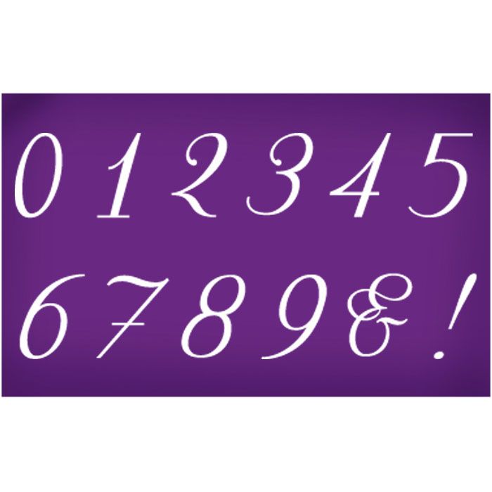 Script Numeral Mesh Stencil Set