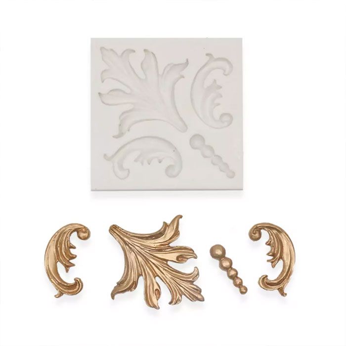 Scroll & Corner Embellishments Silicone Mold