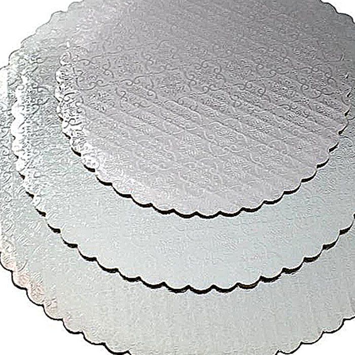 Foiled Corrugate Cake Circles Silver (Sets of 25)