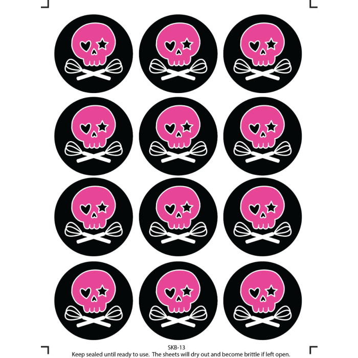 Icing Sheets Skull Baker Cookie/Cupcake