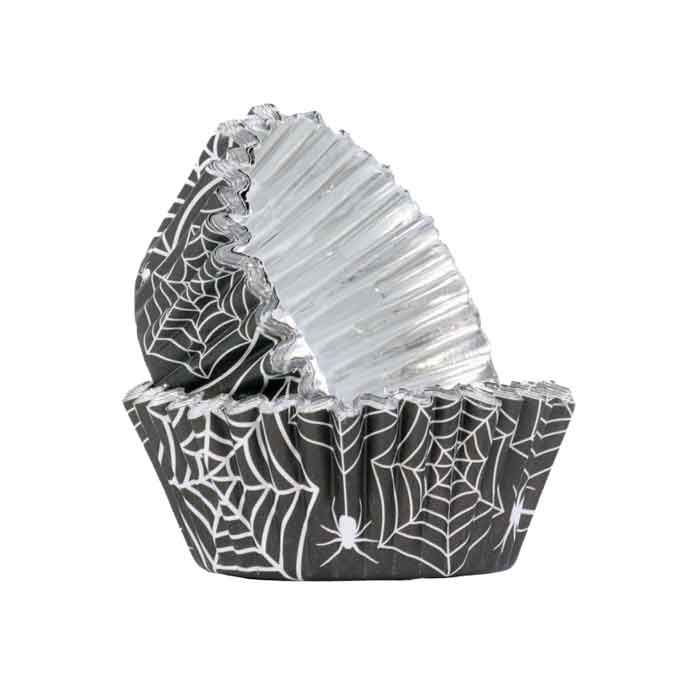 Foil Lined Cupcake Liners Spider Web