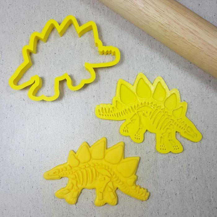 Cookie Embosser Set Stegosaurus Bones