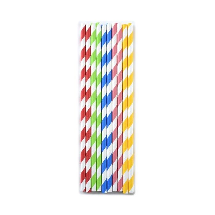 Paper Straws/Cake Pop Sticks 100ct. Stripes