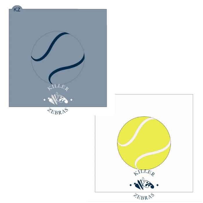 Tennis Ball 3 Inch Stencil by Killer Zebras