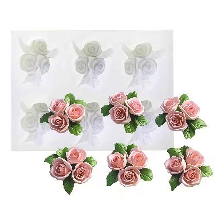 Rose Trio Relief Mold