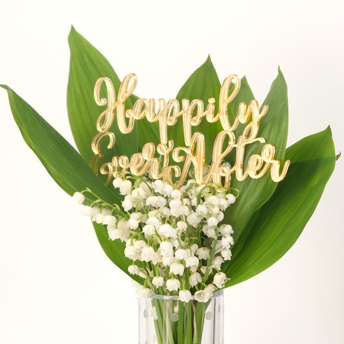 Happily Ever After Topper Gold Acrylic