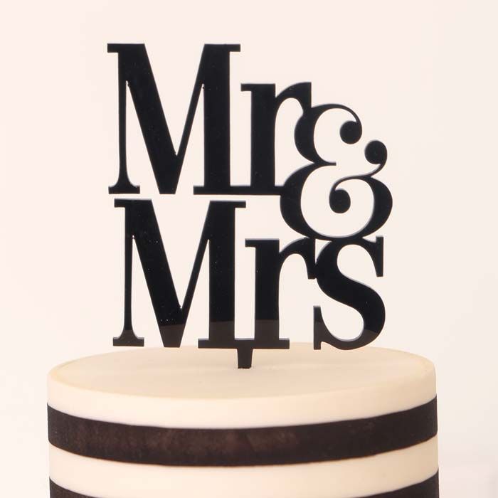 Mr & Mrs Topper Black Acrylic