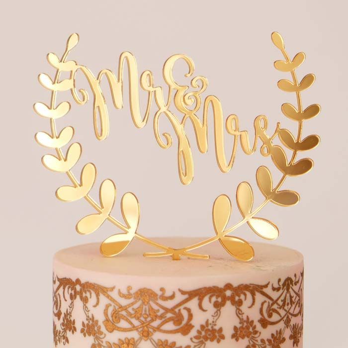 Wreath Topper Gold Acrylic