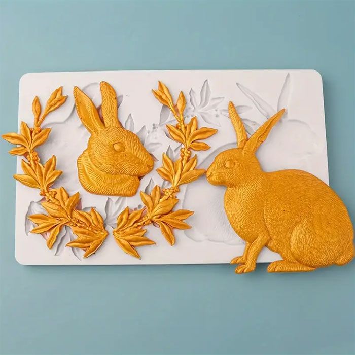 Victorian Rabbits Silicone Mold