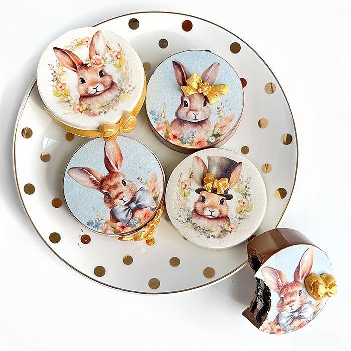 Icing Sheets Watercolor Bunnies Cookie/Cupcake