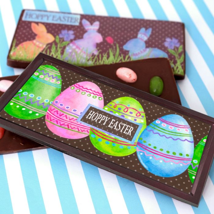 Icing Sheet Watercolor Rabbits Chocolate Bar