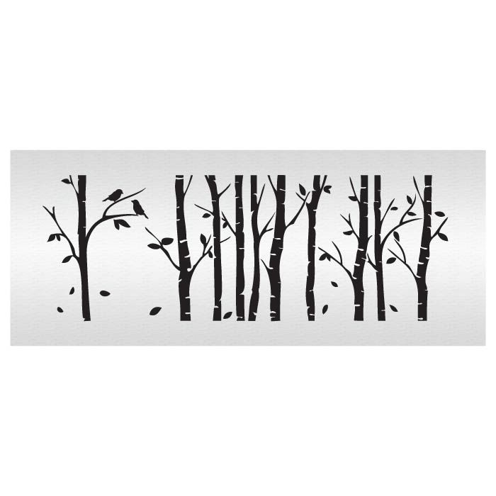 Winter Birch Cake Stencil Shortened