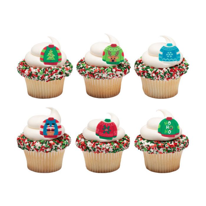 Edible Topper Tiles Christmas Sweaters 36ct.