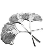 Acrylic Cake Charm Set Gingko Leaves Silver