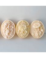 Bas Relief Oval Floral Molds Set of 3