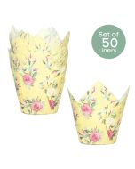 Boho Yellow Roses Cupcake Liners
