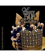 Icing Sheet Art Deco Feathers Gold