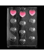 Chocolate Mold Grooved Hearts