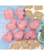 Farm Friends Cookie Cutter and Embosser Set