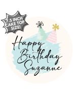 Customizable Icing Sheet Birthday Hats CAKE SIZE