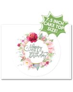 Icing Sheet Pink Watercolor Birthday