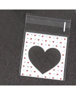 Self Seal Cookie Bags Heart Window