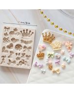 Silicone Mini Crowns, Bows & Hearts Mold 