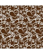 Chocolate Transfer Sheet Curly Hearts White