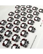 Chocolate Transfer Sheet Skull Roses Round Chablon