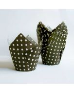 Cupcake Liners Tulip Black Polka Dot