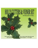 Cutter/Veiner Set Holly Leaves