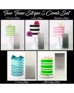 Deluxe Two tone Stripe Comb 5 Comb Set