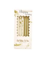 Tall Gold-Flecked Candles Golden Birthday Mix