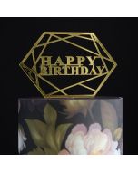 Acrylic Mirrored Birthday Topper Geometric Gold