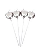 Heart Candles Silver