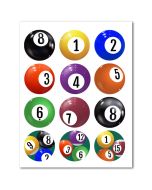 Icing Sheets Billiard Balls Solids Cookie/Cupcake