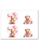 Icing Sheet Girl Teddy Bear Cake Wrap