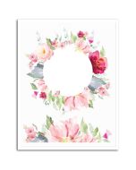 Icing Sheet Pink Watercolor Wreath & Border